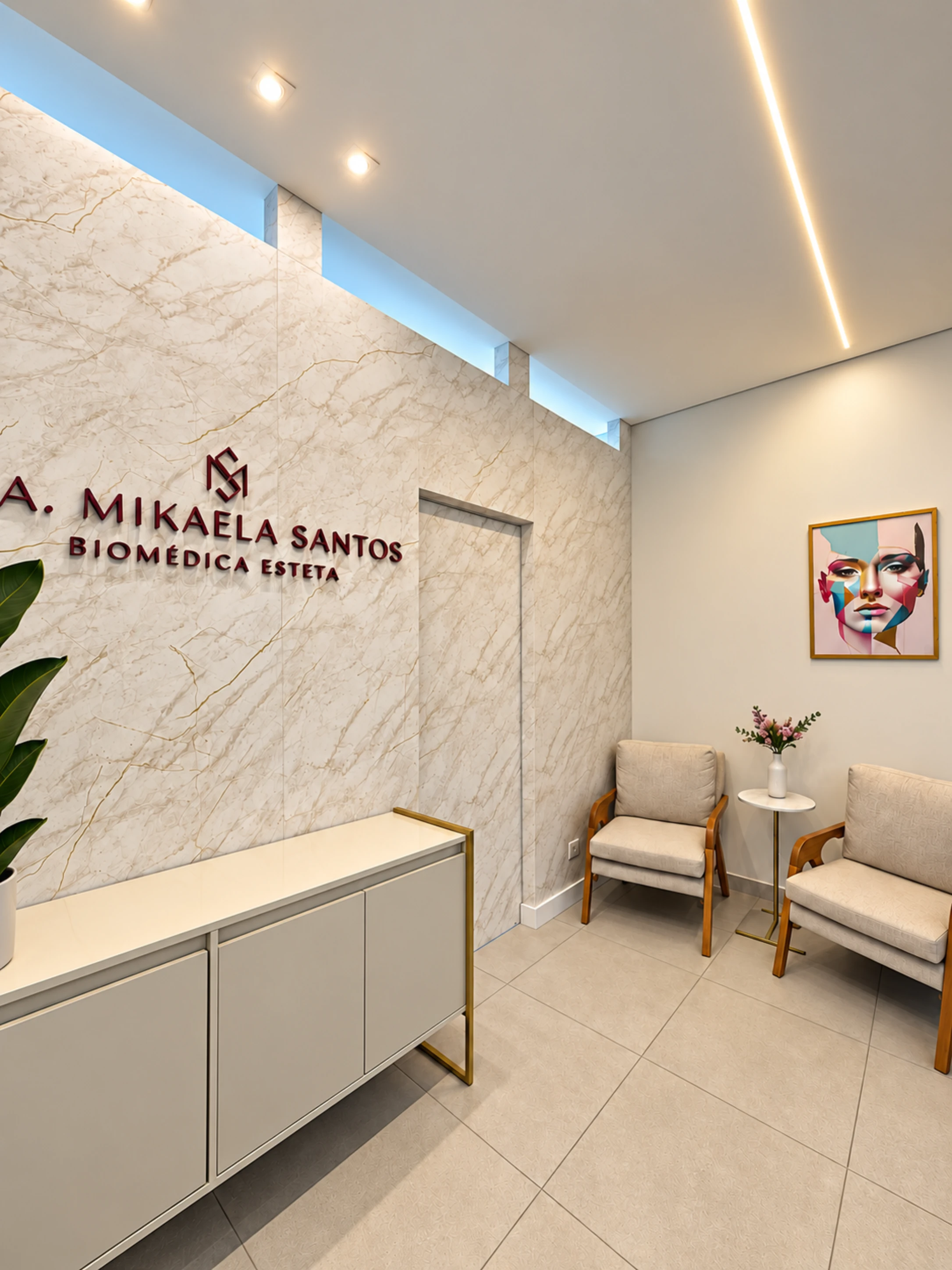 Recepção da clínica Dra. Mikaela Santos